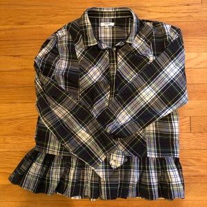 Peplum button up Kensie jeans top